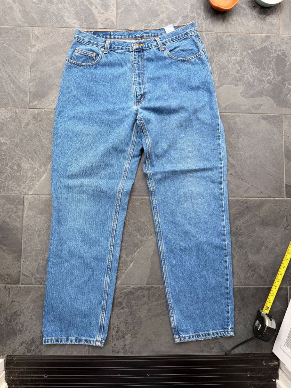 Mens Jeans 36 x 34 Denim Blue Cotton Vintage Durable Members Mark